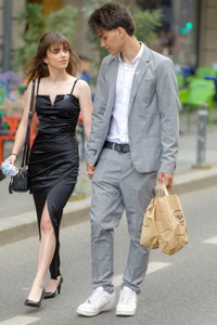 Young couple walking 1